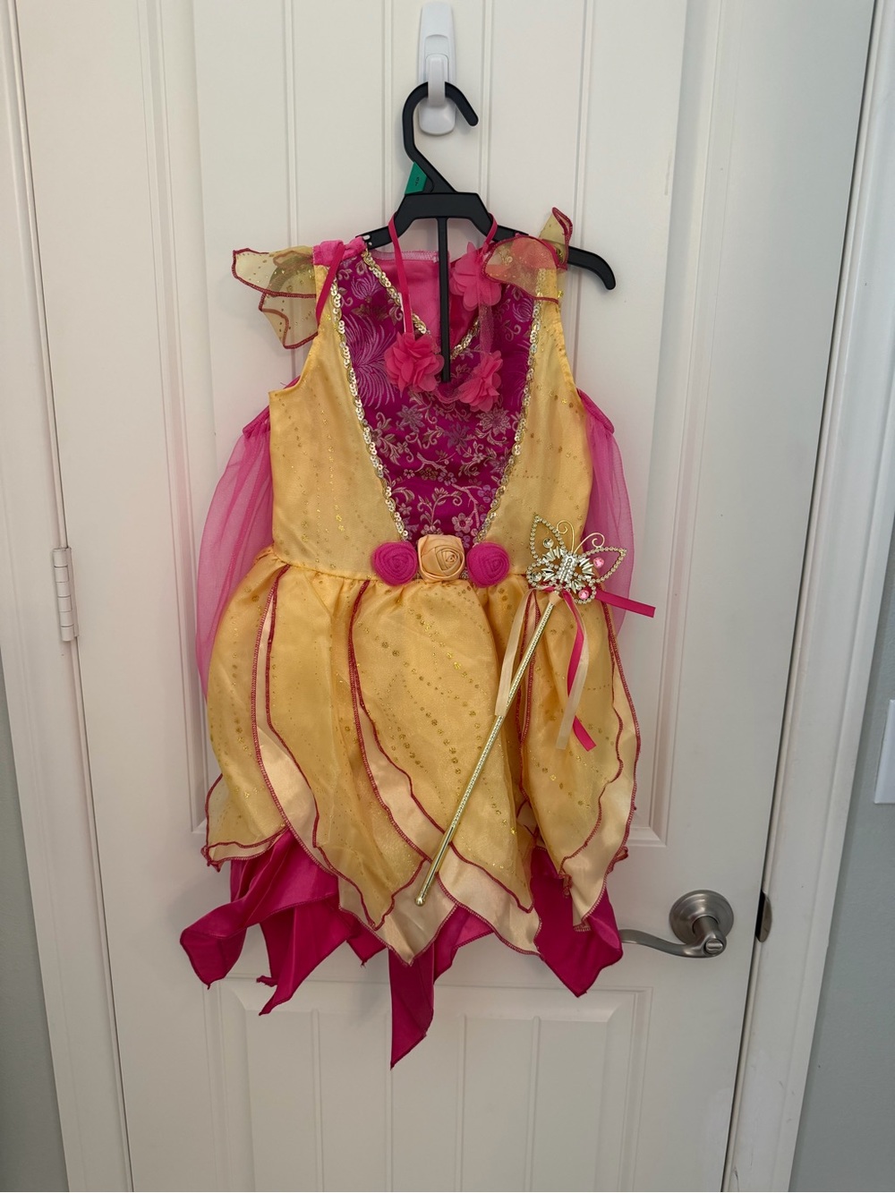 Girls Yellow & Pink Fairy Princess butterfly Costume Dress NWOT